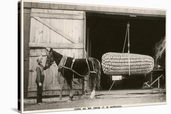 Giant Ear of Corn with Plow Horse, Nebraska-null-Stretched Canvas