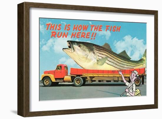 Giant Fish on Flat Bed Truck-null-Framed Art Print