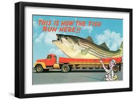 Giant Fish on Flat Bed Truck-null-Framed Art Print