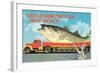 Giant Fish on Flat Bed Truck-null-Framed Art Print