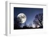 Giant Full-Moon over a Dark Forest, Night Time Image-lagardie-Framed Photographic Print