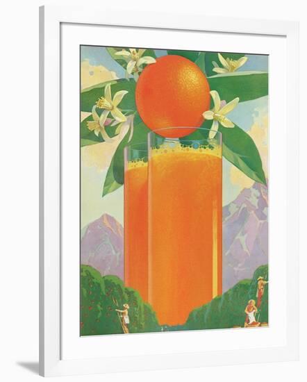 Giant Glass of Orange Juice-null-Framed Art Print