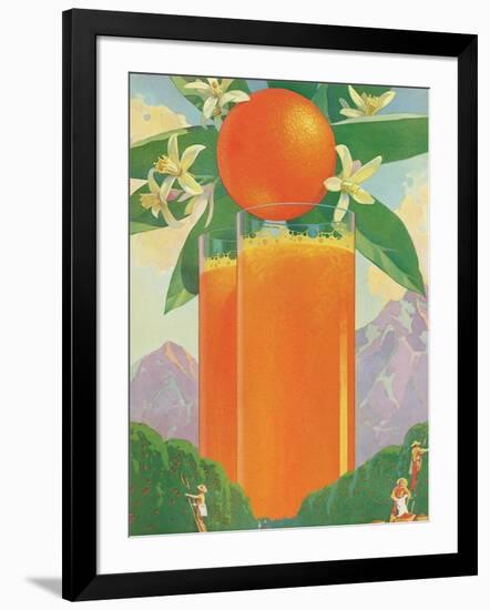 Giant Glass of Orange Juice-null-Framed Art Print