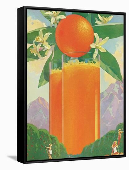 Giant Glass of Orange Juice-null-Framed Stretched Canvas