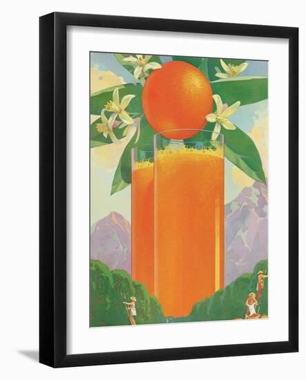 Giant Glass of Orange Juice-null-Framed Art Print