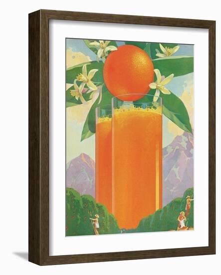 Giant Glasses of Orange Juice-null-Framed Giclee Print