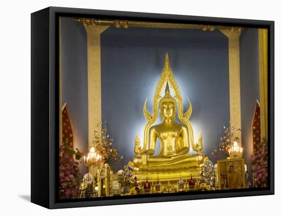 Giant Golden Statue of the Buddha, Wat Benchamabophit (Marble Temple), Bangkok, Thailand-Angelo Cavalli-Framed Stretched Canvas