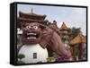 Giant Guardian, Wenwu Temple, Sun Moon Lake, Nantou County, Taiwan-Christian Kober-Framed Stretched Canvas