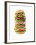 Giant Ham, Sliced Sausage and Lettuce Sandwich-Giorgio Scarlini-Framed Photographic Print