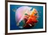 Giant Jellyfish Underwater-null-Framed Art Print