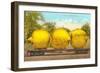 Giant Lemons on Flatbed-null-Framed Art Print