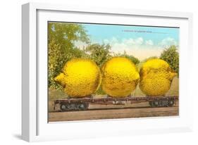 Giant Lemons on Flatbed-null-Framed Art Print