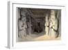 Giant Limestone Statues of Rameses Ii, Temple of Rameses, Abu Simbel, Egypt, 1836-David Roberts-Framed Giclee Print