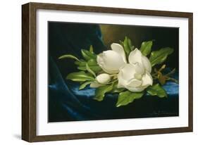 Giant Magnolias on a Blue Velvet Cloth, 1890-Martin Johnson Heade-Framed Art Print