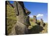 Giant Monolithic Stone Moai Statues at Rano Raraku, Rapa Nui, Chile-Gavin Hellier-Stretched Canvas