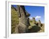 Giant Monolithic Stone Moai Statues at Rano Raraku, Rapa Nui, Chile-Gavin Hellier-Framed Photographic Print