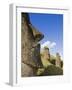 Giant Monolithic Stone Moai Statues at Rano Raraku, Rapa Nui, Chile-Gavin Hellier-Framed Photographic Print