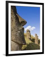 Giant Monolithic Stone Moai Statues at Rano Raraku, Rapa Nui, Chile-Gavin Hellier-Framed Photographic Print