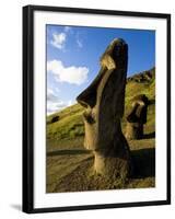 Giant Monolithic Stone Moai Statues at Rano Raraku, Rapa Nui, Chile-Gavin Hellier-Framed Photographic Print