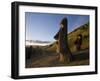 Giant Monolithic Stone Moai Statues at Rano Raraku, Rapa Nui, Chile-Gavin Hellier-Framed Photographic Print