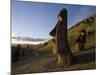 Giant Monolithic Stone Moai Statues at Rano Raraku, Rapa Nui, Chile-Gavin Hellier-Mounted Photographic Print