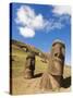 Giant Monolithic Stone Moai Statues at Rano Raraku, Rapa Nui, Chile-Gavin Hellier-Stretched Canvas