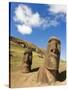 Giant Monolithic Stone Moai Statues at Rano Raraku, Rapa Nui, Chile-Gavin Hellier-Stretched Canvas