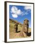 Giant Monolithic Stone Moai Statues at Rano Raraku, Rapa Nui, Chile-Gavin Hellier-Framed Photographic Print