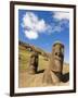 Giant Monolithic Stone Moai Statues at Rano Raraku, Rapa Nui, Chile-Gavin Hellier-Framed Photographic Print