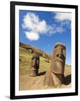 Giant Monolithic Stone Moai Statues at Rano Raraku, Rapa Nui, Chile-Gavin Hellier-Framed Photographic Print