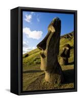 Giant Monolithic Stone Moai Statues at Rano Raraku, Rapa Nui, Chile-Gavin Hellier-Framed Stretched Canvas