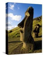 Giant Monolithic Stone Moai Statues at Rano Raraku, Rapa Nui, Chile-Gavin Hellier-Stretched Canvas