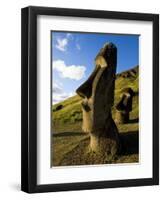 Giant Monolithic Stone Moai Statues at Rano Raraku, Rapa Nui, Chile-Gavin Hellier-Framed Photographic Print