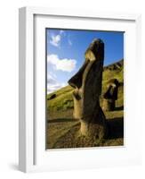 Giant Monolithic Stone Moai Statues at Rano Raraku, Rapa Nui, Chile-Gavin Hellier-Framed Photographic Print