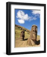 Giant Monolithic Stone Moai Statues at Rano Raraku, Rapa Nui, Chile-Gavin Hellier-Framed Photographic Print