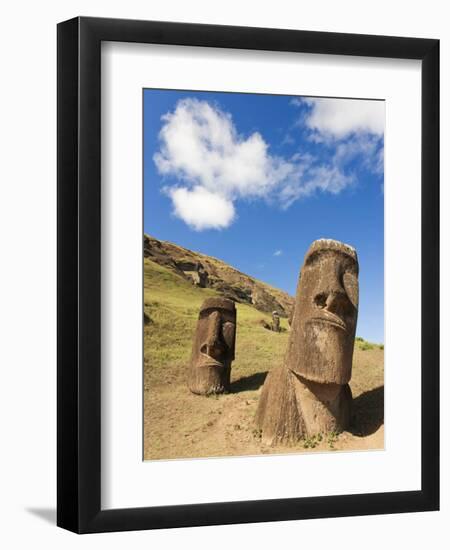 Giant Monolithic Stone Moai Statues at Rano Raraku, Rapa Nui, Chile-Gavin Hellier-Framed Photographic Print