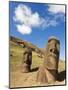 Giant Monolithic Stone Moai Statues at Rano Raraku, Rapa Nui, Chile-Gavin Hellier-Mounted Photographic Print