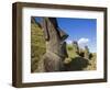 Giant Monolithic Stone Moai Statues at Rano Raraku, Rapa Nui, Chile-Gavin Hellier-Framed Photographic Print