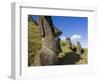 Giant Monolithic Stone Moai Statues at Rano Raraku, Rapa Nui, Chile-Gavin Hellier-Framed Photographic Print