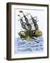 Giant Octopus Attacking a Sailing-Ship-null-Framed Giclee Print