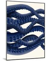 Giant Octopus Blue Triptych b-Fab Funky-Mounted Art Print