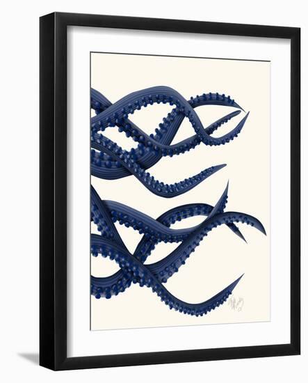 Giant Octopus Blue Triptych c-Fab Funky-Framed Art Print