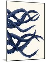 Giant Octopus Blue Triptych c-Fab Funky-Mounted Art Print