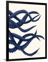 Giant Octopus Blue Triptych c-Fab Funky-Framed Art Print