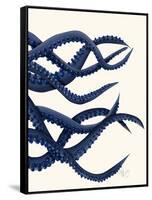 Giant Octopus Blue Triptych c-Fab Funky-Framed Stretched Canvas