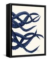 Giant Octopus Blue Triptych c-Fab Funky-Framed Stretched Canvas