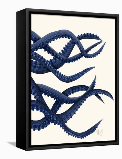 Giant Octopus Blue Triptych c-Fab Funky-Framed Stretched Canvas