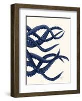 Giant Octopus Blue Triptych c-Fab Funky-Framed Art Print