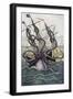 Giant Octopus (Kraken) Attacking a Ship - from Denys-Montfort in “Histoire Naturelle Des Mollusques-Unknown Artist-Framed Giclee Print