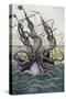 Giant Octopus (Kraken) Attacking a Ship - from Denys-Montfort in “Histoire Naturelle Des Mollusques-Unknown Artist-Stretched Canvas